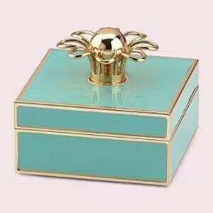 Kate Spade Keaton Elegant Blue and Gold Jewelry Box